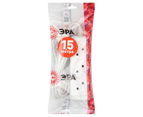 Удлинитель электрический Эра U-3-1,5m-2x1 Б0028354, изображение 2