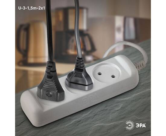 Удлинитель электрический Эра U-3-1,5m-2x1 Б0028354, изображение 3