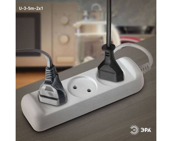 Удлинитель электрический Эра U-3-5m-2x1 Б0028356, изображение 2