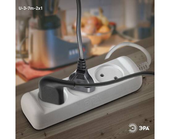 Удлинитель электрический Эра U-3-7m-2x1 Б0028357, изображение 2