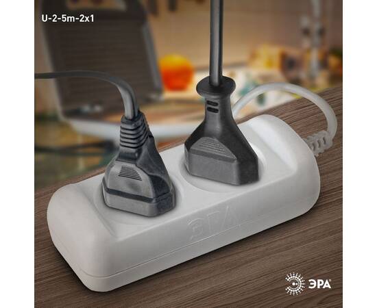 Удлинитель электрический Эра U-2-5m-2x1 Б0028361, изображение 2