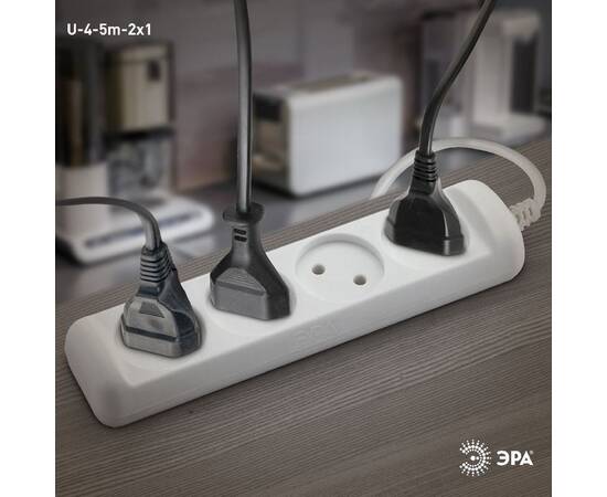 Удлинитель электрический Эра U-4-5m-2x1 Б0028363, изображение 2