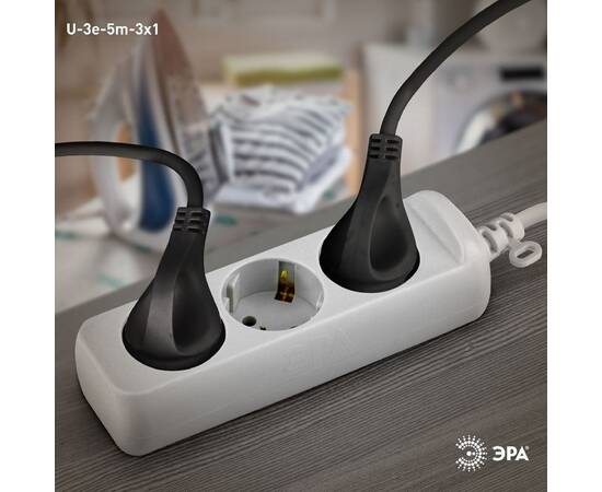 Удлинитель электрический Эра U-3e-5m-3x1 Б0028371, изображение 2