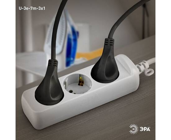 Удлинитель электрический Эра U-3e-7m-3x1 Б0028372, изображение 2