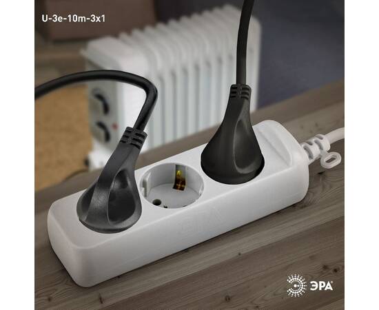 Удлинитель электрический Эра U-3e-10m-3x1 Б0028373, изображение 2