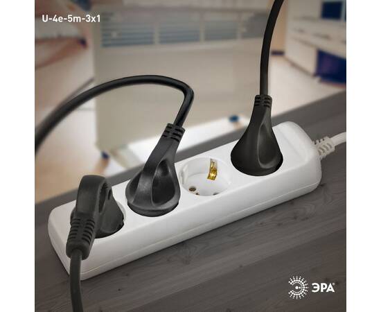 Удлинитель электрический Эра U-4e-5m-3x1 Б0028375, изображение 2