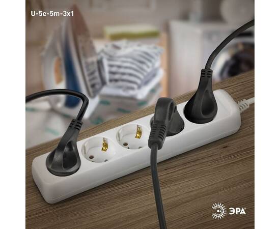 Удлинитель электрический Эра U-5e-5m-3x1 Б0028377, изображение 2