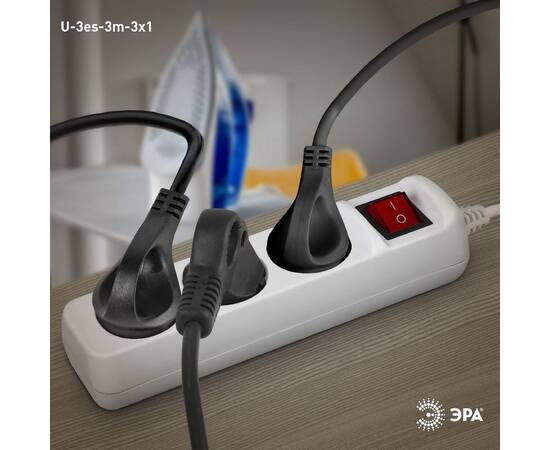 Удлинитель электрический Эра U-3es-3m-3x1 Б0028378, изображение 2