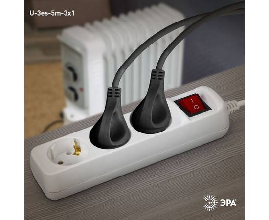 Удлинитель электрический Эра U-3es-5m-3x1 Б0028379, изображение 2
