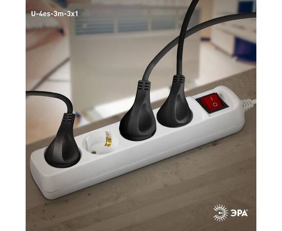 Удлинитель электрический Эра U-4es-3m-3x1 Б0028381, изображение 2