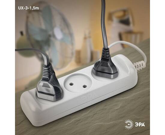 Удлинитель электрический Эра UX-3-1,5m Б0035747, изображение 3