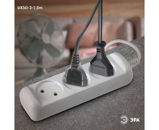 Удлинитель электрический Эра UX(6)-3-1,5m Б0038567, изображение 2