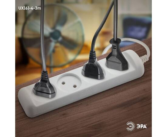Удлинитель электрический Эра UX(6)-4-3m Б0038570, изображение 2