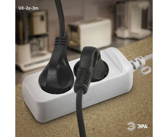 Удлинитель электрический Эра UX-2e-3m Б0038573, изображение 2