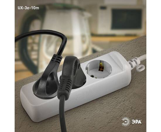 Удлинитель электрический Эра UX-3e-10m Б0038578, изображение 2
