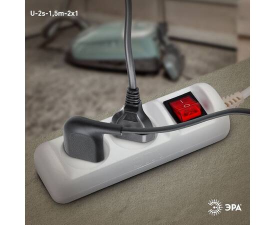 Удлинитель электрический Эра U-2s-1,5m-2x1 Б0044046, изображение 3