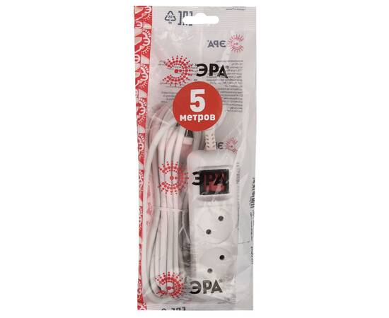 Удлинитель электрический Эра U-2s-5m-2x1 Б0044048, изображение 2