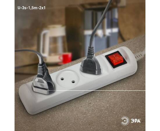 Удлинитель электрический Эра U-3s-1,5m-2x1 Б0044049, изображение 3