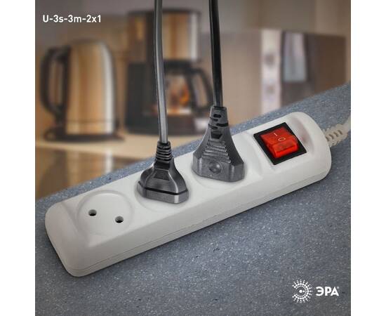 Удлинитель электрический Эра U-3s-3m-2x1 Б0044050, изображение 3