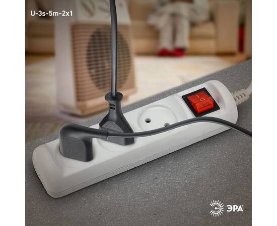 Удлинитель электрический Эра U-3s-5m-2x1 Б0044051, изображение 3