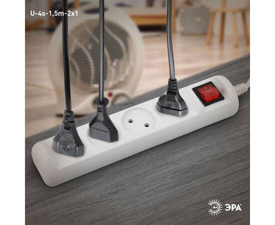 Удлинитель электрический Эра U-4s-1,5m-2x1 Б0044052, изображение 6