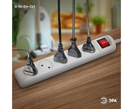 Удлинитель электрический Эра U-5s-3m-2x1 Б0044056, изображение 3