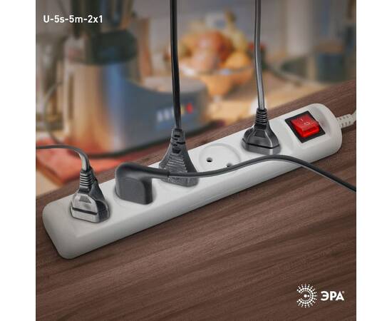 Удлинитель электрический Эра U-5s-5m-2x1 Б0044057, изображение 3