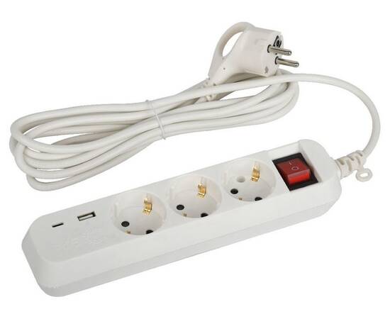 Удлинитель электрический Эра UB-3es-3m-USB Б0052898