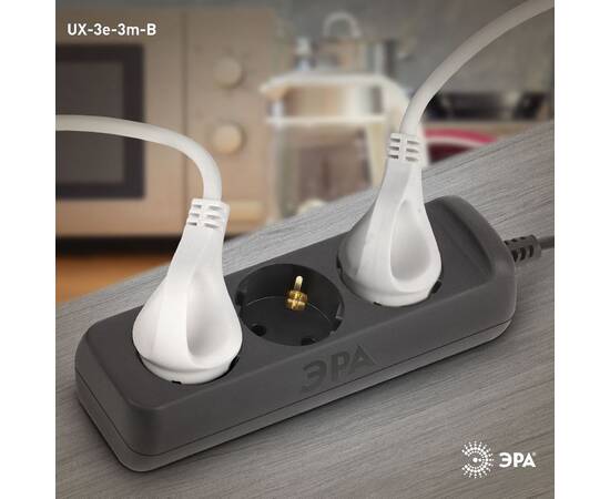 Удлинитель электрический Эра UX-3e-3m-B Б0057722, изображение 2