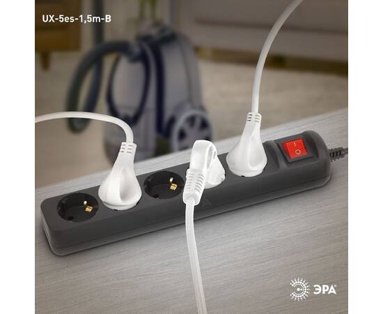 Удлинитель электрический Эра UX-5es-1,5m-B Б0057730, изображение 2