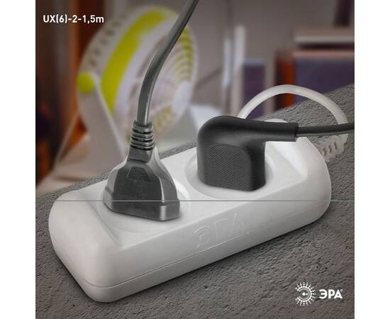 Удлинитель электрический Эра UX(6)-2-1,5m Б0038564, изображение 3