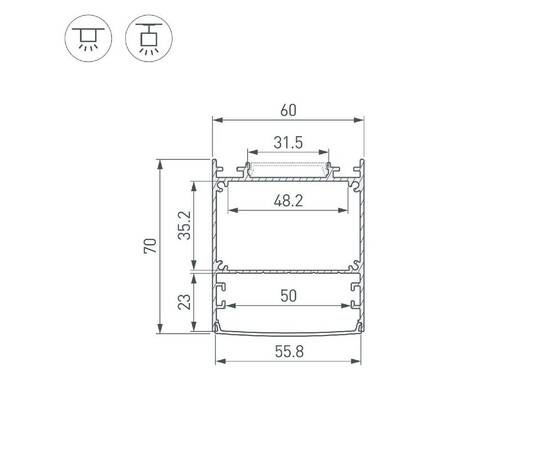 Профиль Arlight LINE-6070-2000 ANOD 046401, изображение 3