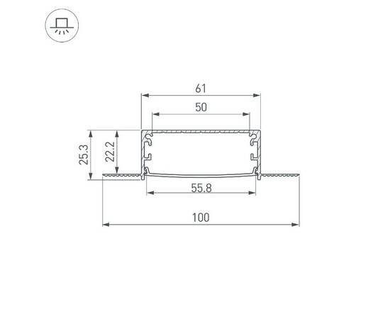 Профиль Arlight LINIA60-FANTOM-3000 ANOD 046410, изображение 3