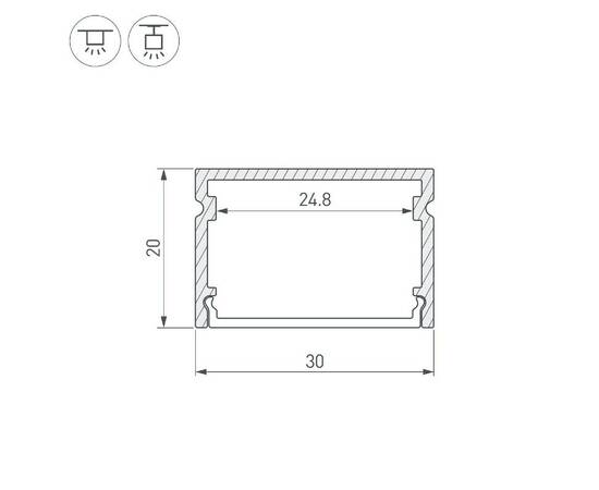 Профиль Arlight LINE-3020-2000 ANOD 046962, изображение 3