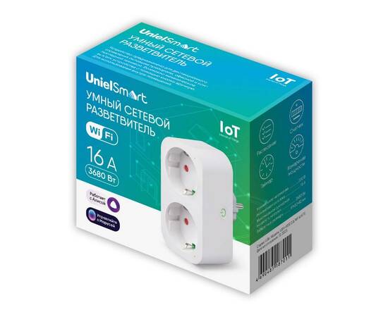 Умная розетка Uniel USH-A102 2G/WF WHITE UL-00011388