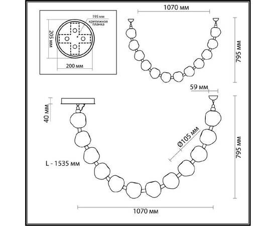 Подвесной светильник Odeon Light Jemstone 5085/48L, изображение 2