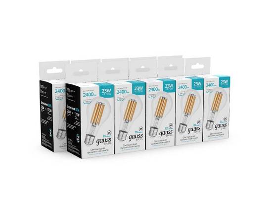 Светодиодная филаментная лампа Gauss Basic Filament E27 23W 4100K 40712232, изображение 3