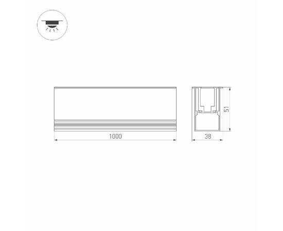 Грунтовый линейный светильник Arlight ART-LUMILINE-3351-1000-24W Warm3000 027994(1), изображение 6