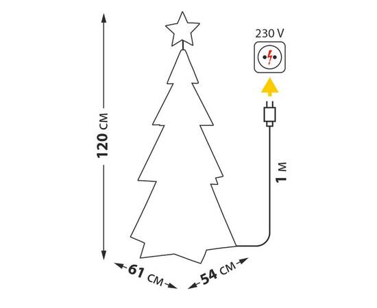 Светодиодная фигура Uniel ULD-R502 220V XMAS TREE UL-00011052, изображение 3