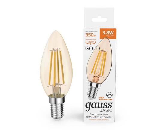 Светодиодная филаментная лампа Gauss Basic Filament E14 3,8W 2400K 1037154