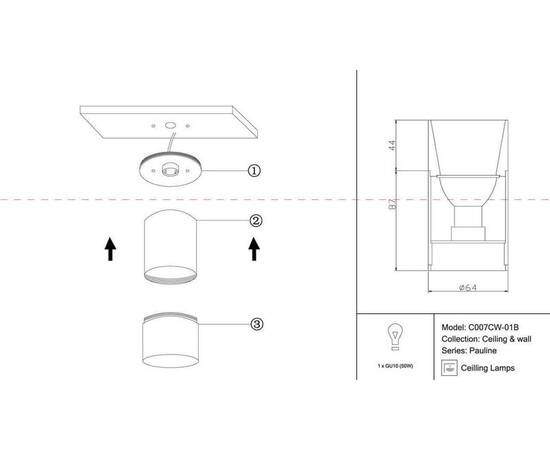 Потолочный светильник Maytoni Pauline C007CW-01B, изображение 5