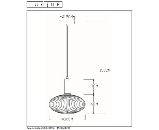 Подвесной светильник Lucide Maloto 45386/30/33, изображение 7