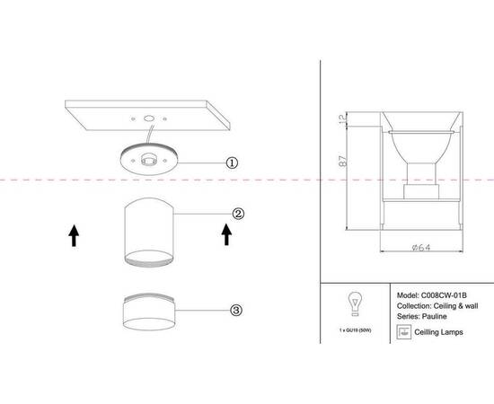 Потолочный светильник Maytoni Pauline C008CW-01B, изображение 5