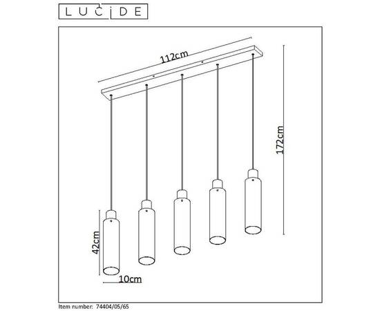 Подвесной светильник Lucide Orlando 74404/05/65, изображение 5