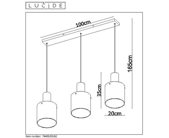 Подвесной светильник Lucide Toledo 74405/03/62, изображение 7