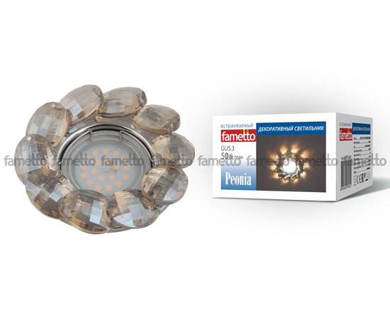 Встраиваемый светильник Fametto Peonia DLS-P114 GU5.3 CHROME/COGNAC