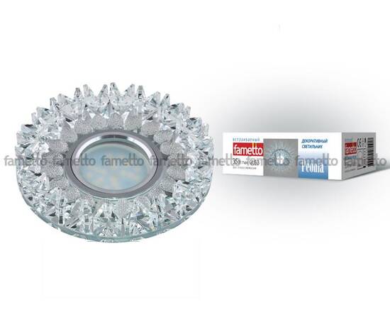 Встраиваемый светильник Fametto Peonia DLS-P101 GU5.3 CHROME/CLEAR