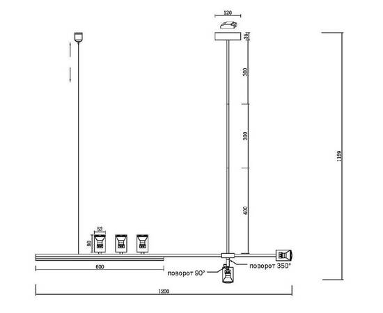 Люстра на штанге Kink Light Рия 07618-120,36, изображение 3
