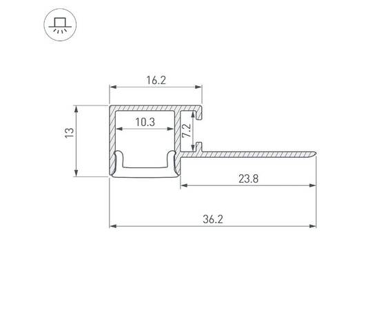 Профиль Arlight FANTOM-BENT-W12-TOP-EDGE-2000 ANOD 040328(1), изображение 7