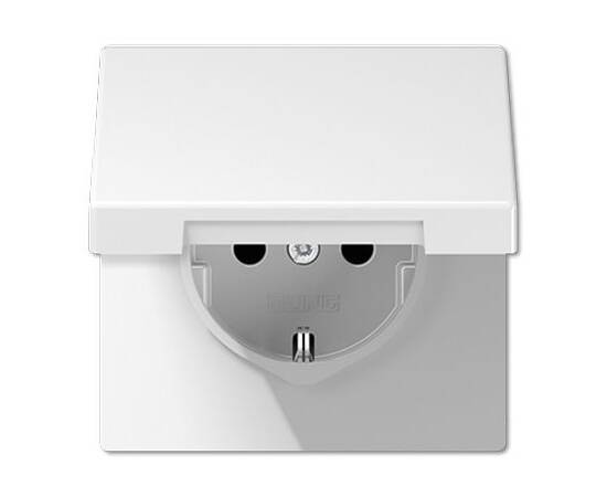Розетка 2K+З cо шторками и крышкой Jung LS1520KIKLWW